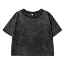 Růžové dámské crop tričko Krátký top s krátkým rukávem Streetwear styl Pohodlný střih Bavlněný materiál Letní móda Casual oblečení 2