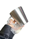 Rvs mok met handvat 400 ml van roestvrij staal zilver voor koffie thee huishouden kantoor reizen herbruikbaar 5