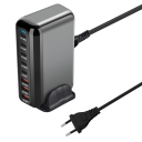 Rýchlonabíjačka 600W porty 5× USB C a 3× USB A s EU zástrčkou GaN nabíjačka typu C PD 3.0 pre telefón tablet notebook viac zariadení 1