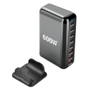 Rýchlonabíjačka 600W porty 5× USB C a 3× USB A s EU zástrčkou GaN nabíjačka typu C PD 3.0 pre telefón tablet notebook viac zariadení 4
