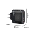 Rýchlonabíjačka 65W 6v1 s EU zástrčkou 3x USB C a 3x USB A porty nabíjací adaptér PD a QC3.0 pre telefóny 5V 3.1A sieťová nabíjačka 100–240V 2