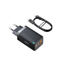 Rýchlonabíjačka sieťová 3 porty 2x USB-C 1x USB-A až 65W súčasné nabíjanie EU zástrčka pre telefón tablet notebook 1