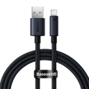 Rychlonabíjecí kabel USB A na Lightning 1 m černý 2,4A 480 Mbps kabel pro iPhone rychlé nabíjení a datová synchronizace bez přehřívání 1