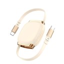 Rychlonabíjecí zatahovací kabel 2x USB-C 100 W délka 100 cm kompaktní mechanismus pro nabíjení zařízení a přenos energie 4