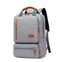 Ryggsäck av oxfordtyg Huvudfack med dubbel dragkedja och flera framfickor med dragkedja Övre handtag med brunt grepp Mått 29 x 13 x 42 cm 2