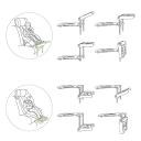 Säädettävä lasten jalkatuki autoon 35 x 21,8 cm ABS-muovia ja metallirakenteita Ergonominen tuki Mukava matkustaminen 3
