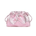 Sac à bandoulière froncé pour femmes avec surface grainée brillante Forme souple Fine bandoulière en simili cuir et polyester 24 x 16 x 7 cm 4