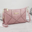 Sac à bandoulière pour femme à fermeture éclair avec surpiqûres décoratives Poche arrière Bandoulière réglable avec mousquetons Cuir PU 7