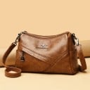 Sac à bandoulière pour femme avec fermeture éclair et panneaux diagonaux à l'avant Bandoulière amovible pour l'épaule ou en travers 10