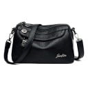 Sac à bandoulière pour femme avec plusieurs compartiments zippés et une poche à l'arrière Bandoulière détachable avec mousquetons 24 x 10 1