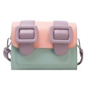 Sac à bandoulière pour femme avec rabat et deux grandes boucles Forme carrée Fine bandoulière en cuir PU Dimensions 18 x 13 x 8 cm 10