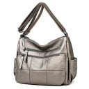 Sac à bandoulière pour femmes en simili cuir Deux poches avant zippées Poches latérales Aspect matelassé Bandoulière réglable 29 x 23 x 1