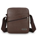 Sac à bandoulière pour homme 24×20×6 cm Sac à bandoulière en nylon imperméable Sac de voyage décontracté en simili cuir avec poche zippée 3