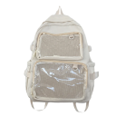 Sac à dos 44 x 30 x 14 cm avec poches transparentes Bretelles rembourrées réglables Espaces de rangement intérieurs et extérieurs Sac 6