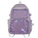 Sac à dos de mode pour femmes 44 x 13 x 30 cm Sac à dos scolaire et de randonnée avec poches transparentes zippées Bretelles réglables Grande 11