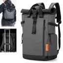 Sac à dos de voyage pour ordinateur portable 15,6 pouces Rolltop avec extension de volume 20-25 l Oxford imperméable 28 x 15 x 50 cm 7