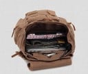 Sac à dos en toile de voyage avec sangles en cuir pour l'école et les sorties Compartiment principal à cordon de serrage avec rabat 12