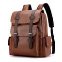 Sac à dos rectangulaire pour homme 34 × 38 × 12 cm 20–35 l Sac à dos urbain élégant en simili cuir avec fermeture éclair, rabat 14