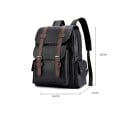 Sac à dos rectangulaire pour homme 34 × 38 × 12 cm 20–35 l Sac à dos urbain élégant en simili cuir avec fermeture éclair, rabat 5
