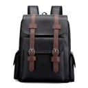 Sac à dos rectangulaire pour homme 34 × 38 × 12 cm 20–35 l Sac à dos urbain élégant en simili cuir avec fermeture éclair, rabat 10