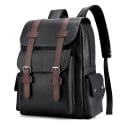 Sac à dos rectangulaire pour homme 34 × 38 × 12 cm 20–35 l Sac à dos urbain élégant en simili cuir avec fermeture éclair, rabat 1