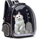 Sac à dos transparent et respirant pour chats et petits chiens Sac à dos de voyage pour le transport extérieur d'animaux de compagnie Dimensions 40 x 34 x 16 cm 3