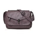 Sac à main crossbody pour femme avec rabat et fermeture métallique Cuir et polyester Dimensions 25 x 20 x 12 cm Poche arrière zippée Sangle 2