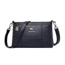 Sac à main crossbody pour femmes avec matelassage en rectangles Fermeture éclair Bandoulière avec mousquetons Cuir véritable et polyester 4