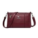 Sac à main crossbody pour femmes avec matelassage en rectangles Fermeture éclair Bandoulière avec mousquetons Cuir véritable et polyester 5