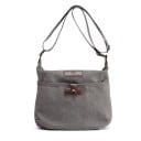 Sac à main crossbody pour femmes en toile et polyester avec anse à fermoir en métal Sangle avec boucle en métal Écusson décoratif Dimensions 4