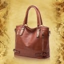 Sac à main en cuir pour femme à porter à la main ou à l'épaule Bandoulière amovible et réglable Boucles en métal doré Poche arrière zippée 34 x 4