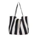 Sac à main en toile pour femme avec motif rayé Grand sac de courses souple Ans longues ans Toile et polyester 39 x 35 x 21 cm 3