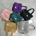 Sac à main en toile pour femmes à porter à la main ou à l'épaule Sac en toile et polyester Poche avant avec rabat Bandoulière réglable 31 7