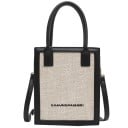 Sac à main et à épaule pour femme 19,5 x 23 x 9 cm Forme rectangulaire Contour contrastant Deux poignées courtes Bandoulière longue réglable 5