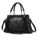 Sac à main et à épaule pour femme Motif matelassé en forme de V Deux poignées et bandoulière amovible Cuir synthétique 37 x 22 x 10 cm 1