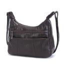 Sac à main femme en bandoulière zippé avec deux poches zippées à l'avant Sangle en PU cuir et polyester Dimensions 27 x 17 cm 4