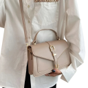 Sac à main minimaliste pour femmes 23 x 6 x 22 cm Cuir synthétique et nylon Design intemporel épuré Sac à bandoulière pratique 4