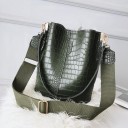 Sac à main pour femme 24 x 28 x 16 cm Sac spacieux avec un motif gaufré en cuir de serpent Sangle large et ajustable et anse plus étroite 5