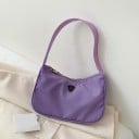 Sac à main pour femme à porter sous le bras avec une bandoulière courte Forme arrondie Fermeture zippée Nylon et polyester Dimensions 26 3