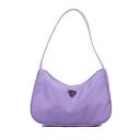 Sac à main pour femme à porter sous le bras avec une bandoulière courte Forme arrondie Fermeture zippée Nylon et polyester Dimensions 26 4