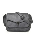 Sac à main pour femme à rabat Petite sac en simili cuir Sangle réglable Boucle en métal Surpiquage décoratif Dimensions 25 x 20 x 12 cm 3