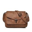 Sac à main pour femme à rabat Petite sac en simili cuir Sangle réglable Boucle en métal Surpiquage décoratif Dimensions 25 x 20 x 12 cm 2