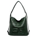 Sac à main pour femme en simili cuir Forme hobo douce Poches zippées et poche à rabat Sangle longue avec mousquetons 35 x 32 x 14 cm 5
