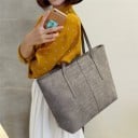 Sac à main pour femmes 35 x 30 x 12 cm Sac shopper spacieux avec motif crocodile Poignées longues Poche intérieure zippée 3