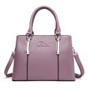 Sac à main pour femmes à porter à la main ou à l'épaule Cuir synthétique à surface grainée Poche zippée à l'intérieur et à l'arrière 4