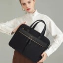 Sac à main pour ordinateur portable pour femmes Deux poignées et sangle large amovible à porter sur l'épaule Compartiment principal 6