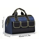 Sac à outils 45x23x27 cm en tissu oxford imperméable avec plusieurs poches fond renforcé haute capacité 2