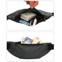 Sac banane de sport noir 33 x 12 cm Sac de course unisexe imperméable Sac banane léger Poche respirante pour téléphone portable et clés Ceinture 4
