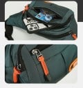 Sac banane unisexe 35 x 15 x 5 cm Sac étanche pour téléphone portable et documents Sac banane de sport multi-poches Sangle résistante Poche 13