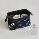 Sac cosmétique pour femmes avec une large ouverture à zip Pochette de voyage pour cosmétiques et produits de beauté avec imprimé à motifs Polyester 1